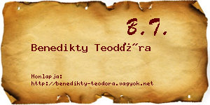 Benedikty Teodóra névjegykártya